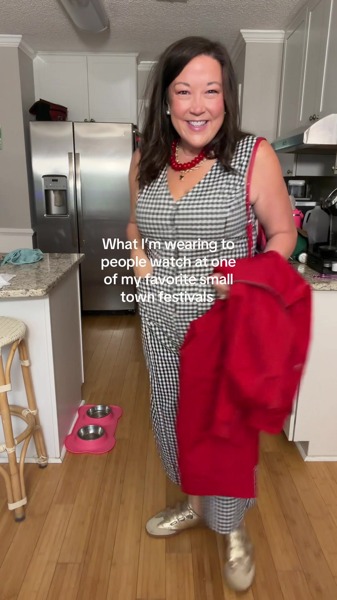 TikTok post by @thekristyguffey for Uaneo. Caption reads: Love tnis jumpsuit for fall @Uaneo.