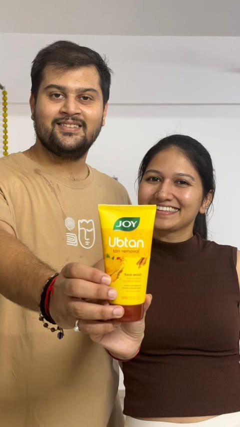 Instagram post by @moody_marathi_mulgi for Joy Personal Care. Caption reads: DIY skincare madhye navra fasla… pan माझा glow....