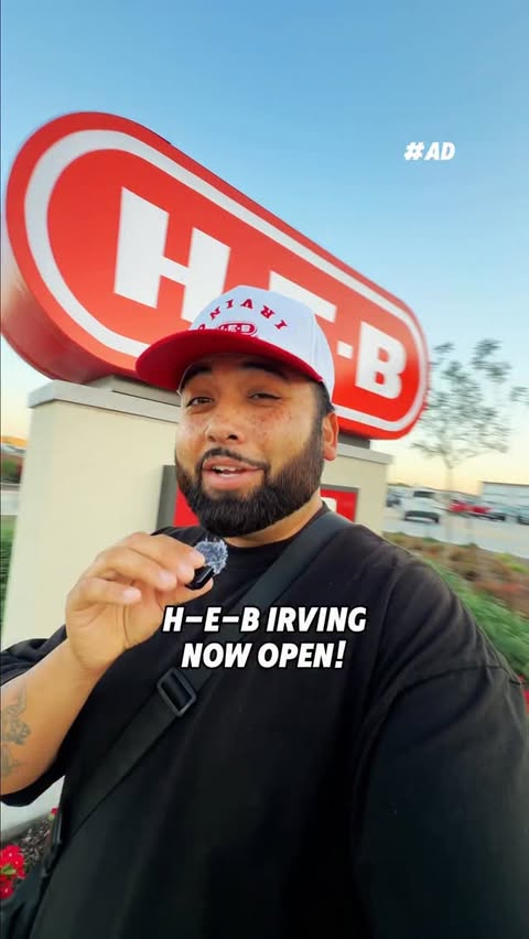 Instagram post by @hectoralexguerrero for H-E-B. Caption reads: #ad H-E-B Irving is officially open at I-635 and....