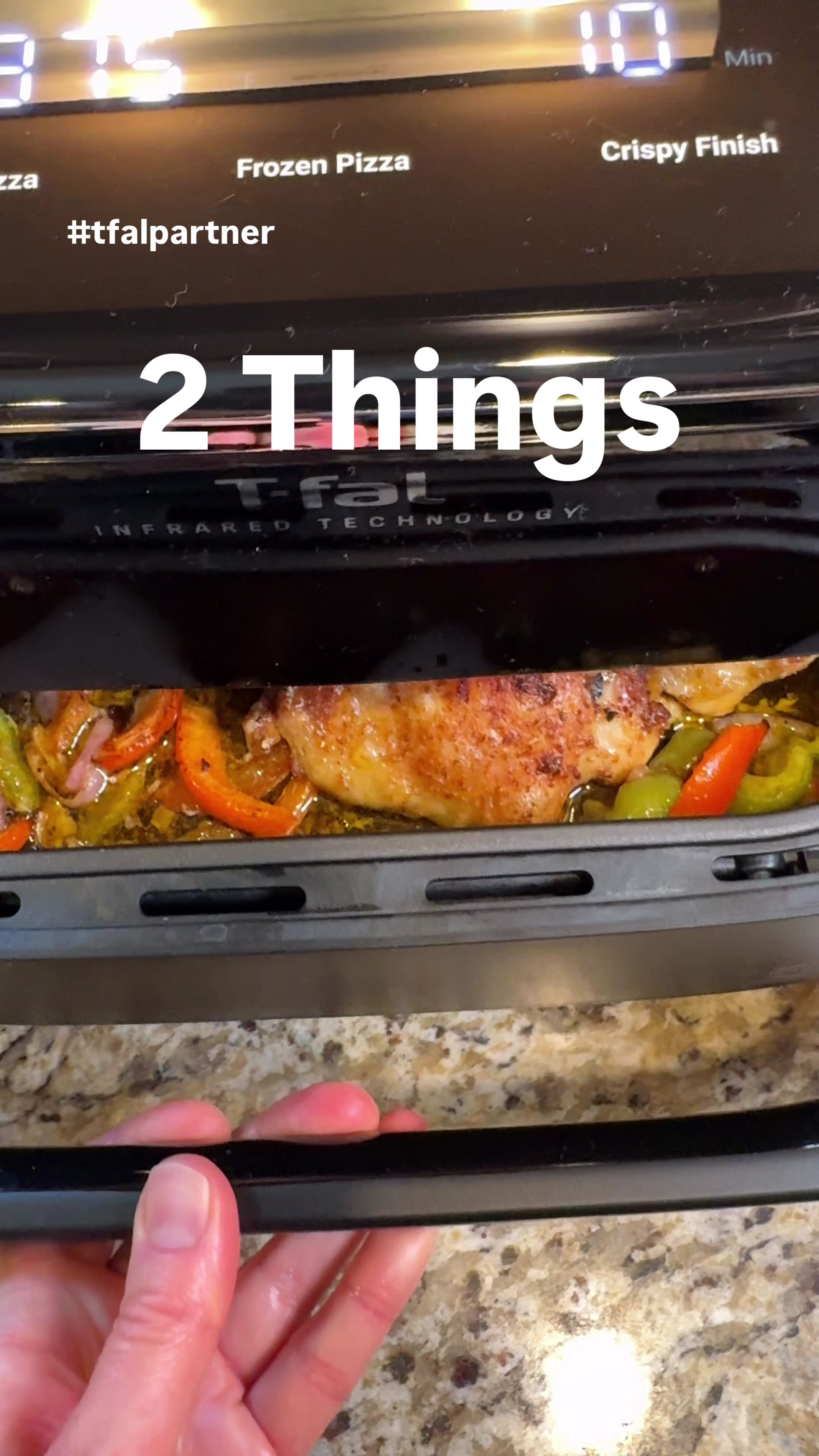 TikTok post by @homebeginswithlove for T-fal USA. Caption reads: [...] me. Everything cooks at once on the @T-fal....