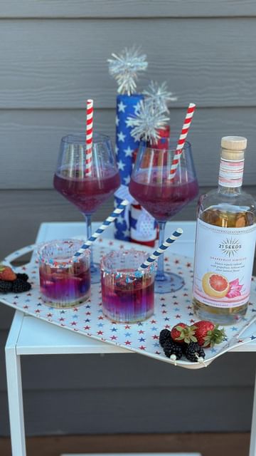 Instagram post by @beccabogle for 21Seeds Infused Tequila. Caption reads: [...] celebrate the 4th of July with @21Seeds....