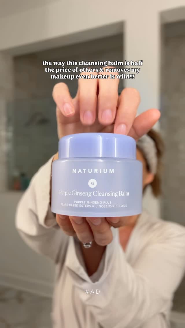 Instagram post by @talktargettome for Naturium. Caption reads: #ad | We’re allll double cleansing, right? 👀....