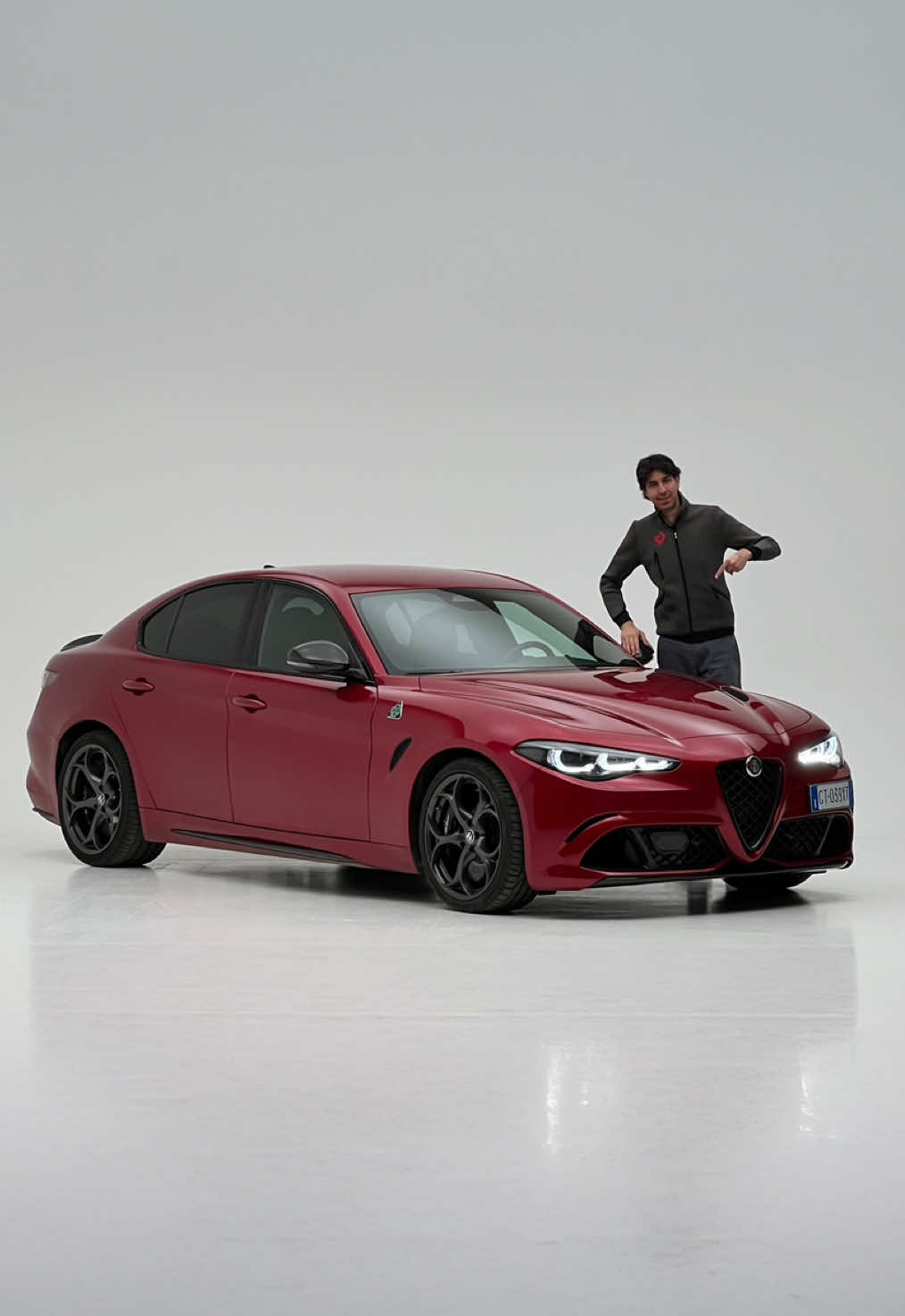 TikTok post by @ferrerof for Alfa Romeo. Caption reads: Discover with me Alfa Romeo Giulia Quadrifoglio....