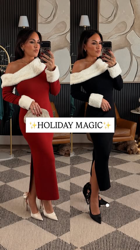 Instagram post by @lexietucker_ for Steve Madden. Caption reads: Comment SANTA for the links 🤶🏽

Babes… these....