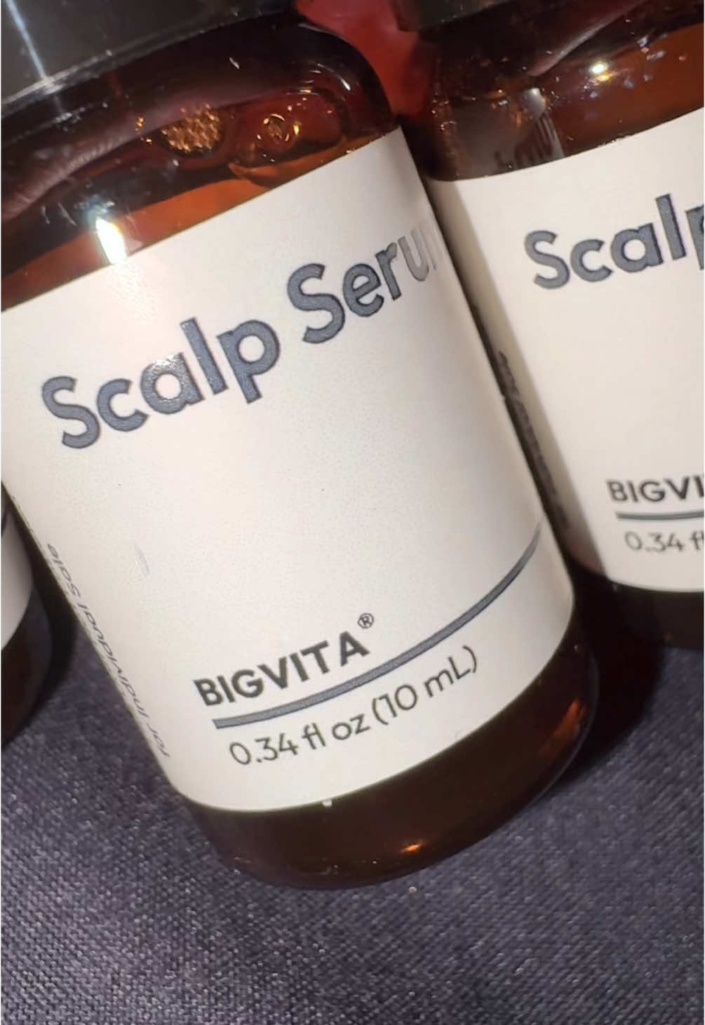 TikTok post by @raoua.sliman for Bigvita. Caption reads: BIGVITA Scalp Serum+ for to grow your hair [...].