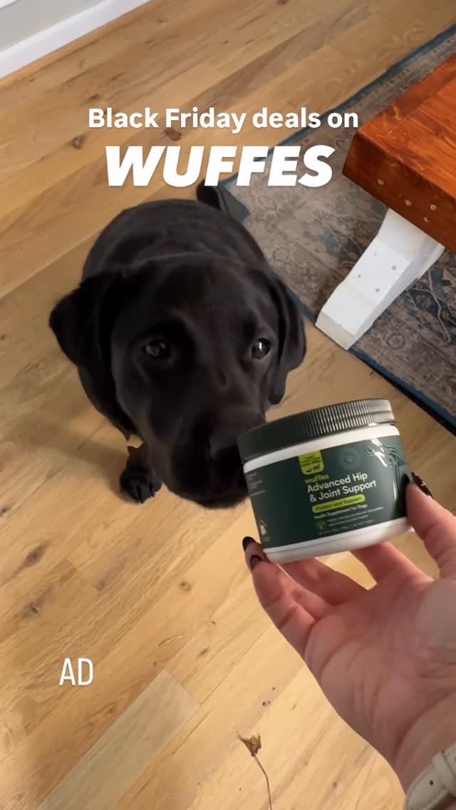 Instagram post by @thelabnamedduke for Wuffes. Caption reads: Link in bio! 🔗 Do you use Wuffes joint....