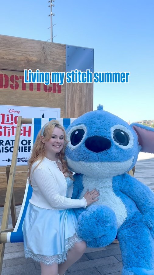 Instagram post by an influencer for Disney Family UK. Caption reads: AD: Living my stitch summer with this amazing....