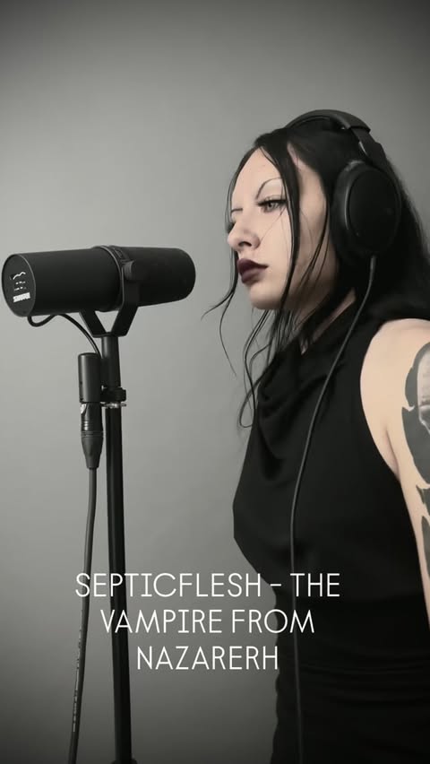 Instagram post by @senem.semiz for Shure. Caption reads: [...] vocal cover. @sethsiroanton 🖤Microphone....