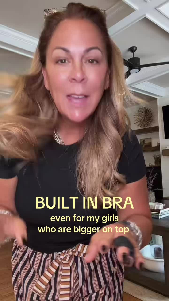 TikTok post by @thepinderhome for Klassy Network. Caption reads: [...] ribbed tshirt with built in bra @Klassy....