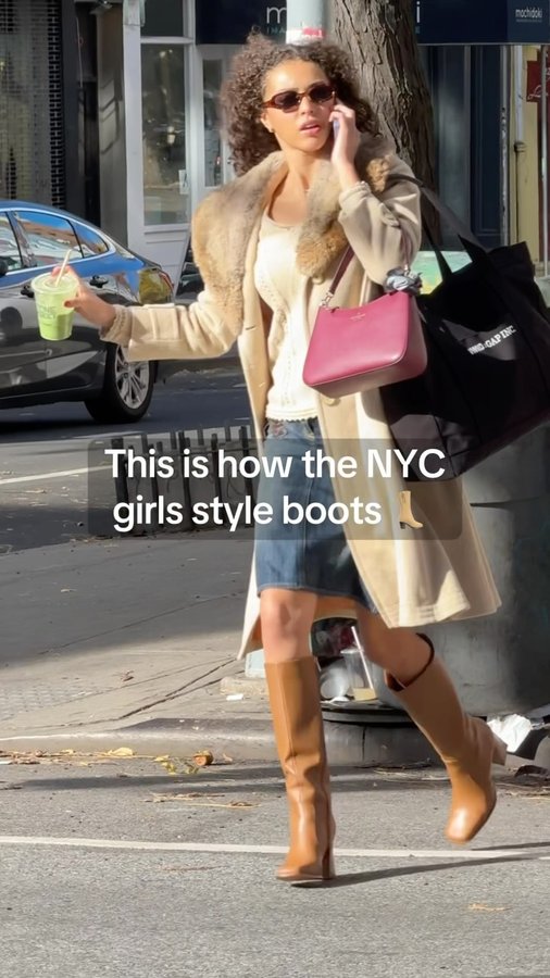 Instagram post by @ootd for Marc Fisher. Caption reads: Brown boots complete the outfit and we’re seeing....