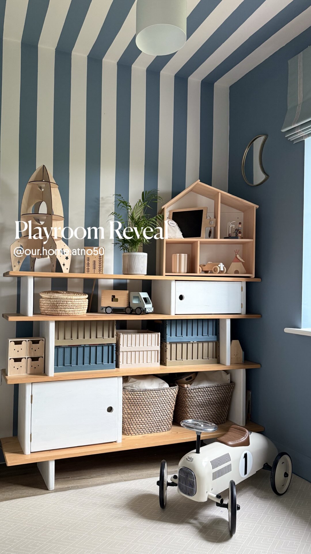 Instagram post by @our.home.atno50 for Lick. Caption reads: AD | @Lick 

The final reveal of the playroom. It....