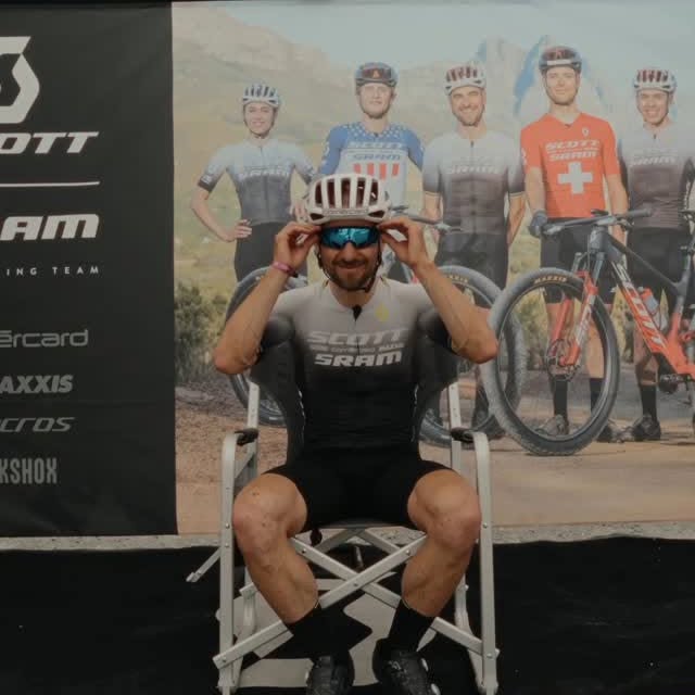 Instagram post by @uci_mtbworldseries for Oakley. Caption reads: Quick switch. Clear vision. Same legend.....
