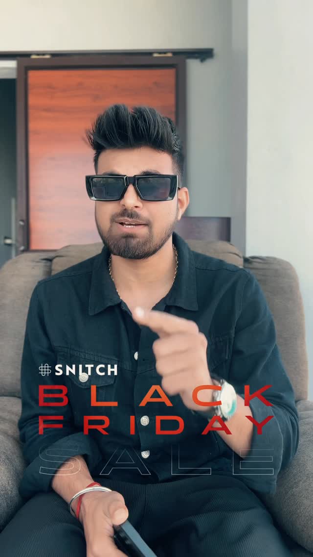 Instagram post by @its.akashkatiyar for Snitch. Caption reads: #Ad Snitch Black Friday Sale: Get Flat 50% OFF....