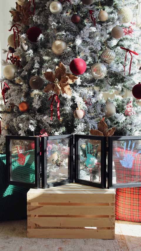 Instagram post by @home_is_calling for Americanflat. Caption reads: [...] the sweetest handprint frames from....