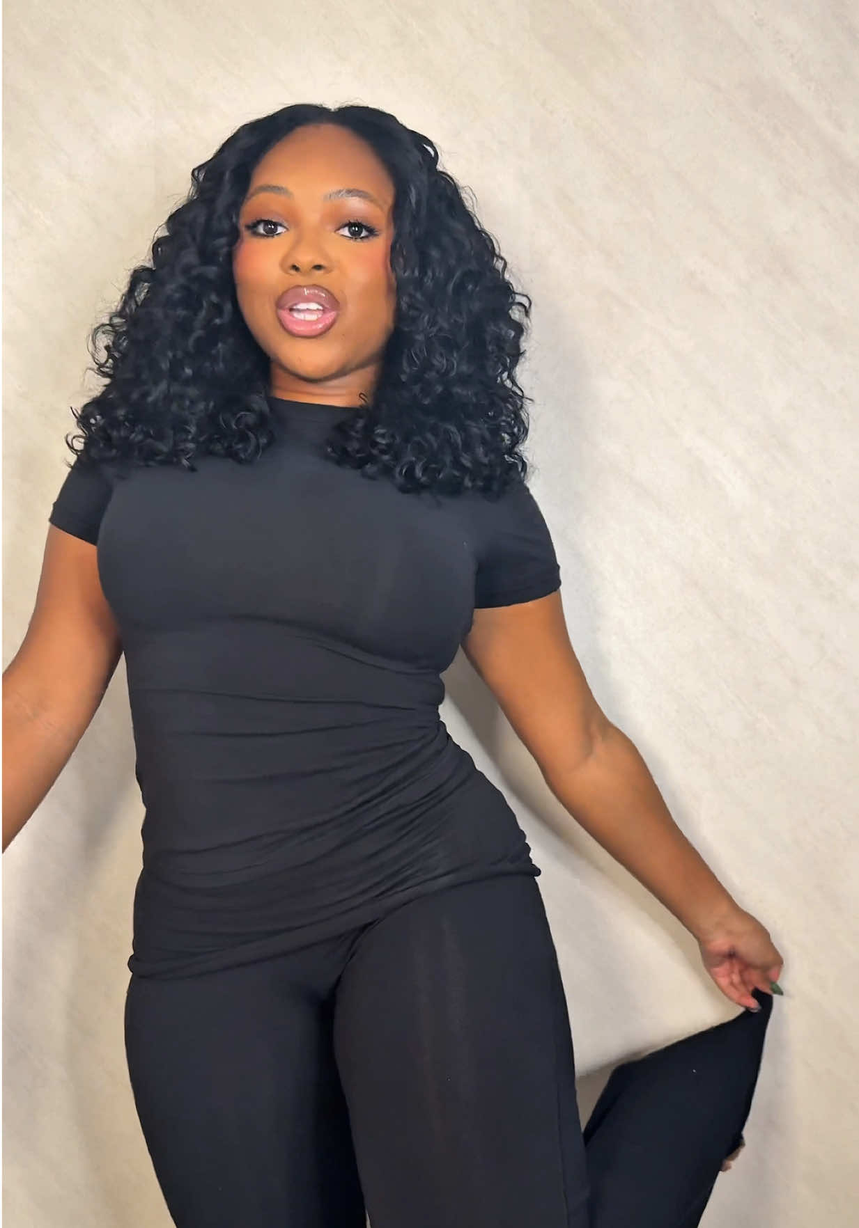 TikTok post by @alicianyelle1 for PUMIEY. Caption reads: I might tell you a joke! 🖤🖤  @PUMIEY ....