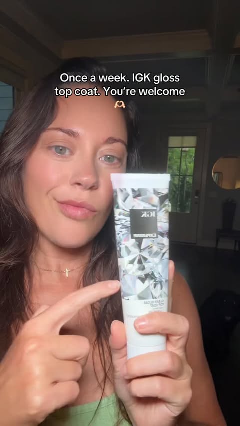Instagram post by @thedailykaylea for IGK Hair. Caption reads: My hair has never been shinier thanks to @igkhair....