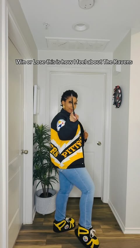 Instagram post by @rellyrellzzz for Chalk Line. Caption reads: [...] how I’m feeling! 🖤💛 👋🏾🐦‍⬛ Jacket:....
