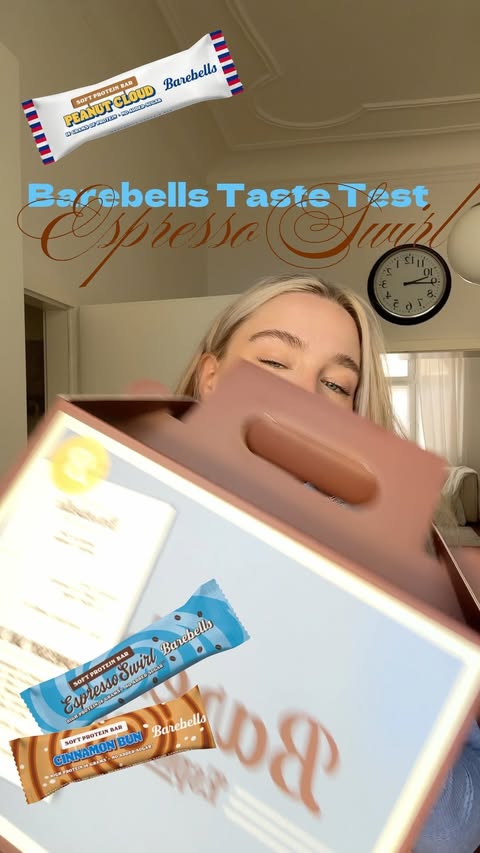 Instagram post by @fionafink for Barebells Functional Foods. Caption reads: anzeige | @barebells.de Espresso Swirl is there....