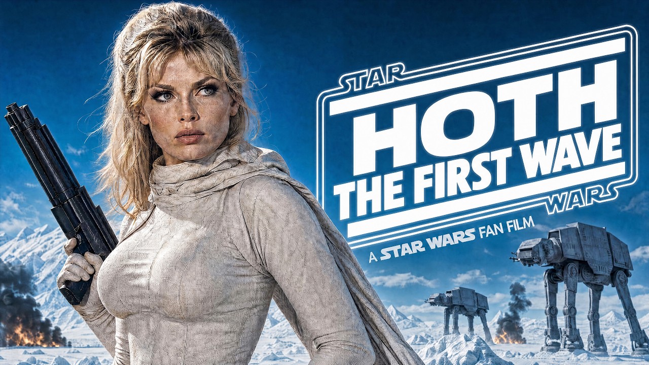 YouTube post by @WardenCinematics for ElevenLabs. Caption reads: STAR WARS: The Empire’s First Night on HOTH |....