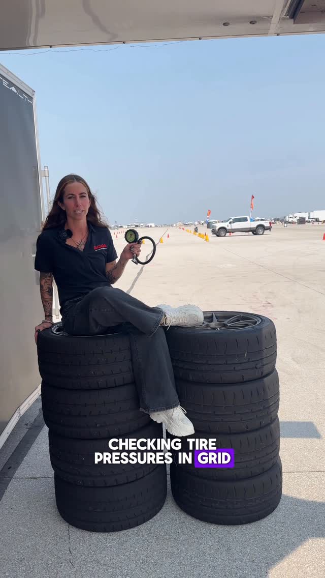 Instagram post by @sccaofficial for BFGoodrich Tires. Caption reads: [...] to the right pressures! Check out....