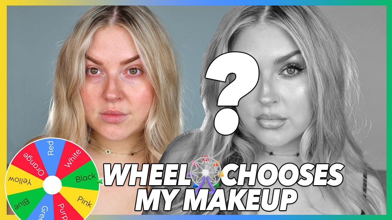 YouTube post by @shaaanxo for OFRA Cosmetics. Caption reads: Letting the WHEEL Decide My Makeup 💄 (Packaging....