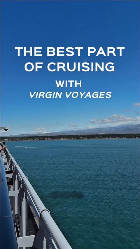 Instagram post by @mylifeafter_50 for Virgin Voyages. Caption reads: [...] of the best parts of cruising with Virgin....