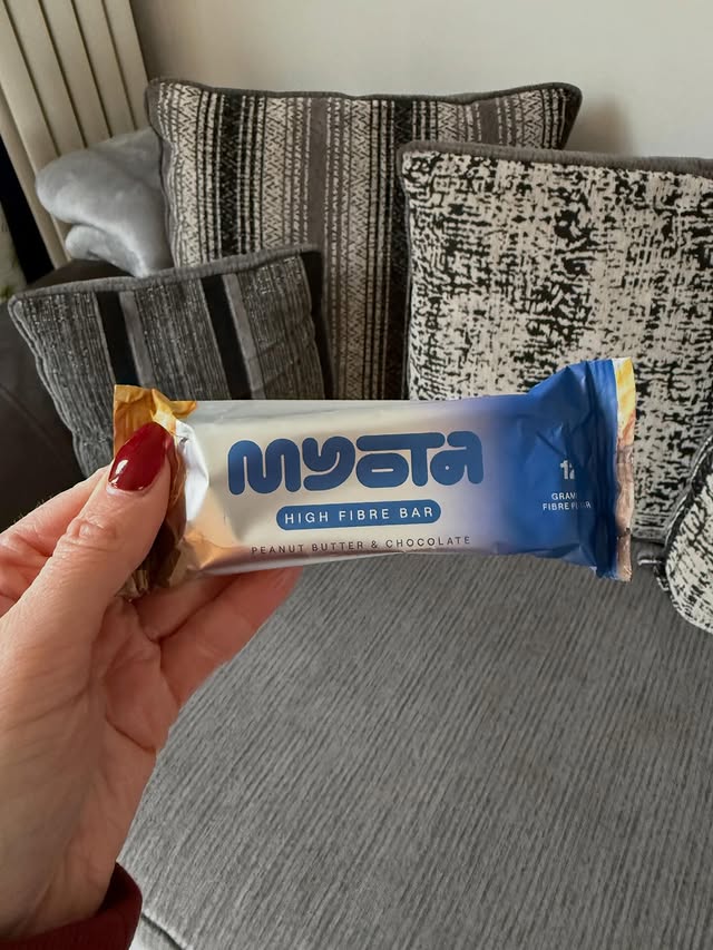 Instagram post by @lyndseys_mummy_diaries for Myota. Caption reads: These fibre bars from @myotahealth have become my....
