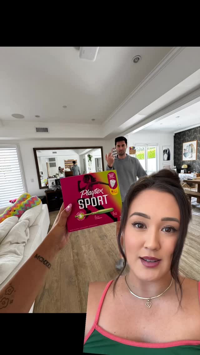 Instagram post by @laurdiy for Tampax. Caption reads: new international tampon lore unlocked.