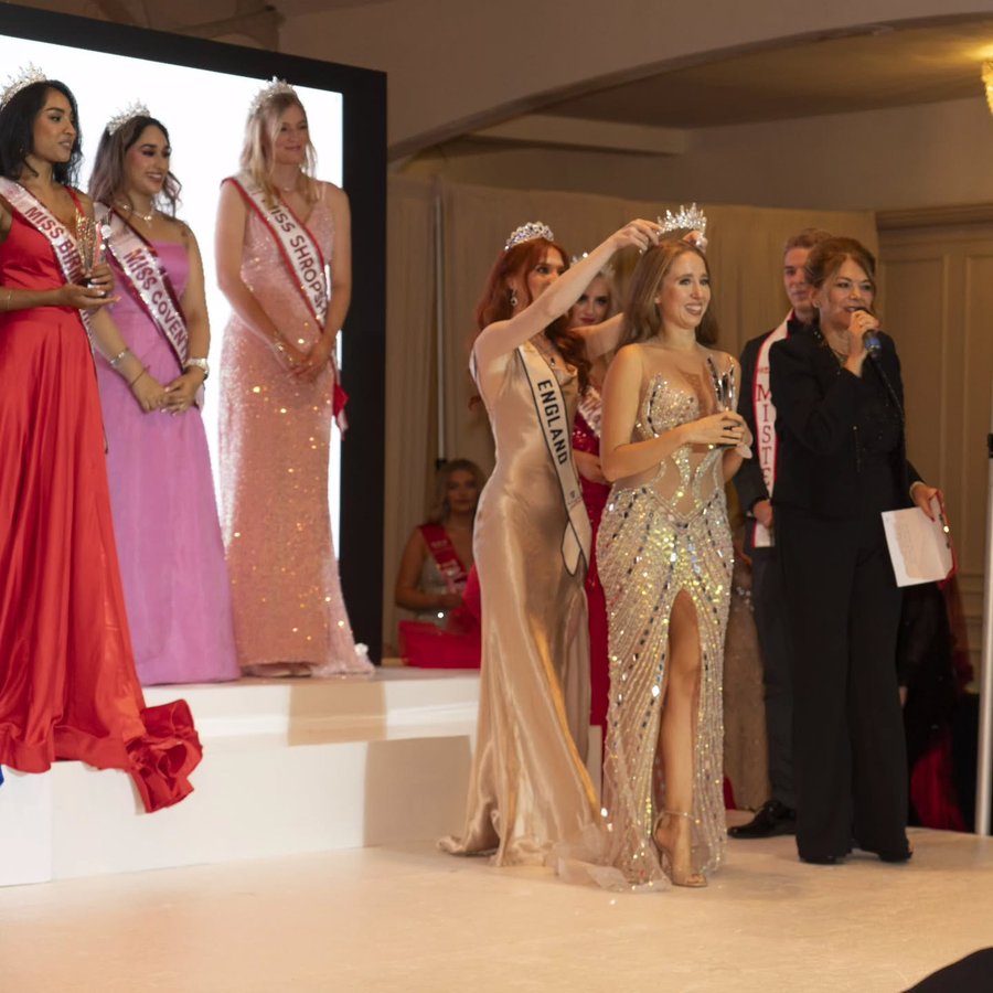 Instagram post by @gillianmckeith for Miss England Limited. Caption reads: Congratulations to @aftonmckeith (24), sponsored....