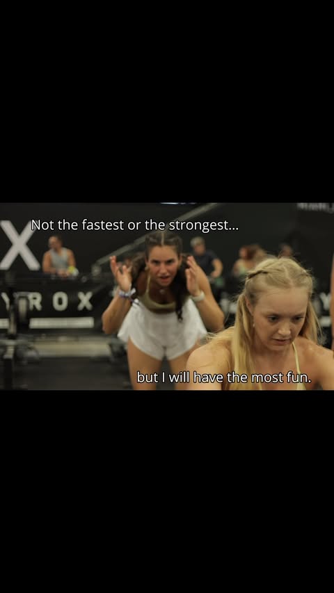 Instagram post by @julianat_fit for HYROX. Caption reads: Story of my life. 🎥 @tylomoto #narp #hyrox....