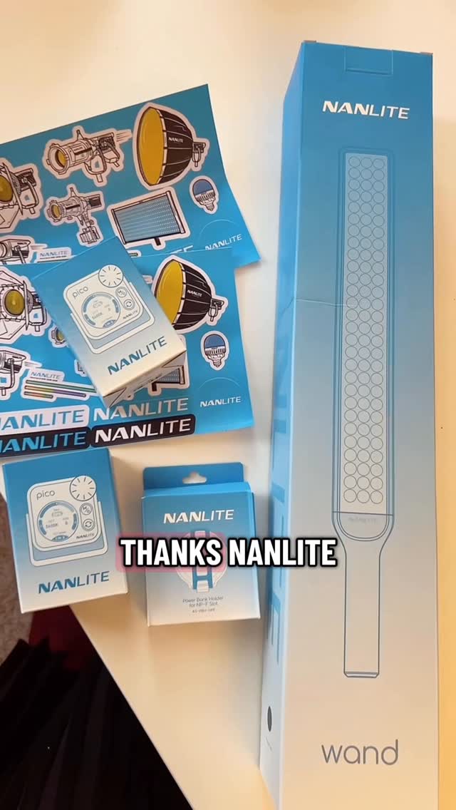 Instagram post by @timbercosplay for NANLITE. Caption reads: [...] everything 🙂‍↕️☝️! UNBOXING the Nanlite....