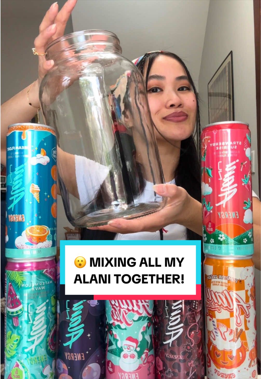 TikTok post by @linder_surprise for Alani Nu. Caption reads: [...] mixed together taste like!!! @Alani....