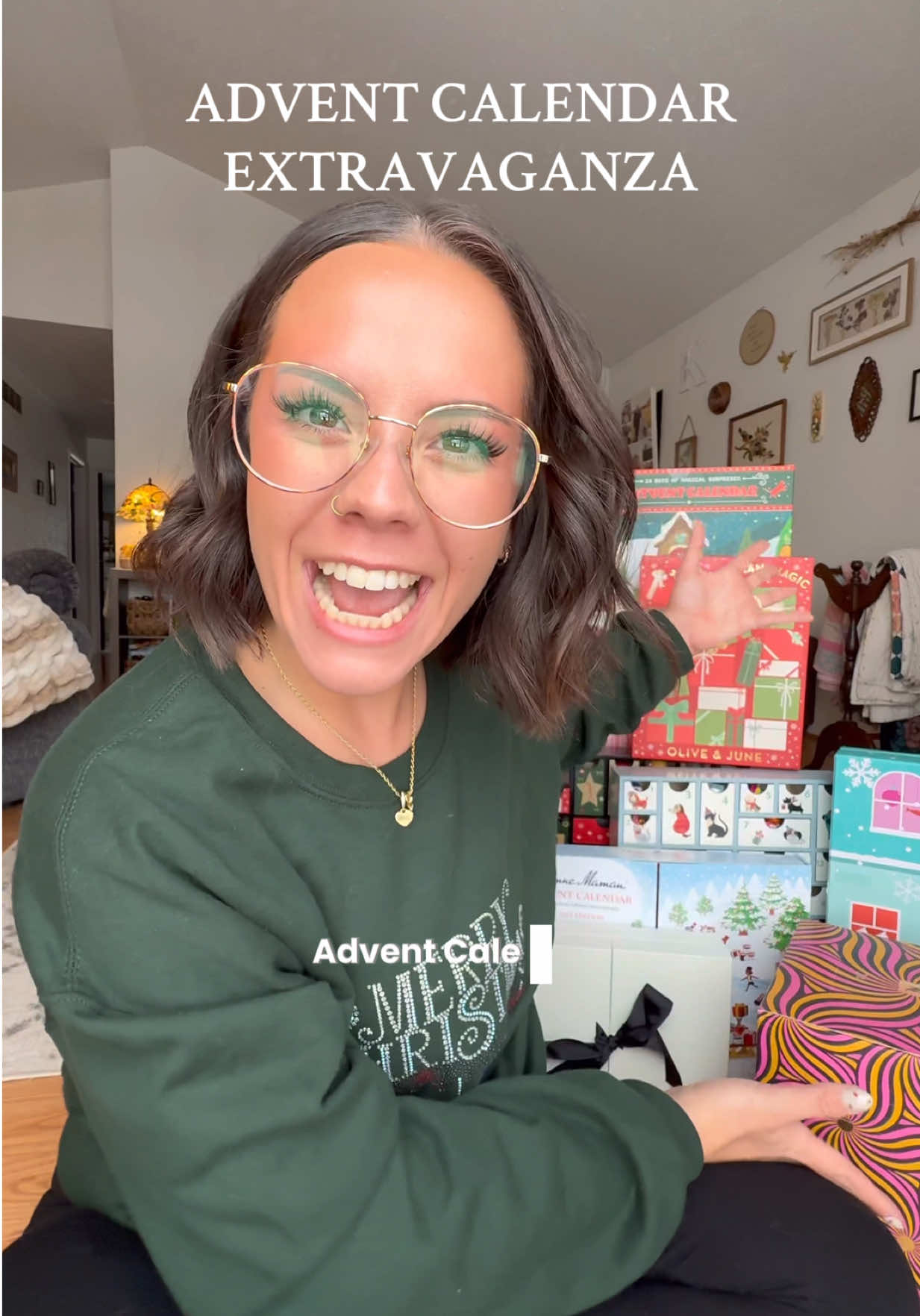 TikTok post by @jenna_bariatricbestie for SmartSweets. Caption reads: DAY ONE OF OUR ADVENT CALENDAR EXTRAVAGANZA! 🤪🎁✨....