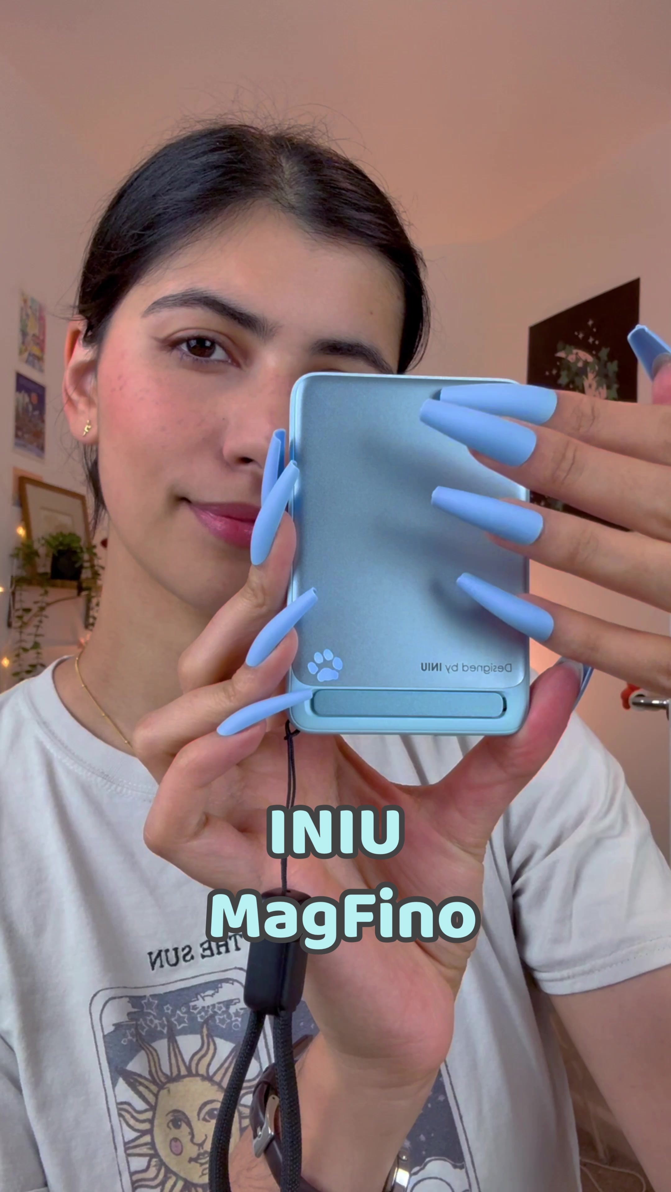 TikTok post by @evening_star_asmr for INIU Shop. Caption reads: @INIU_official @INIUshop #INUPowerBank #INIU....