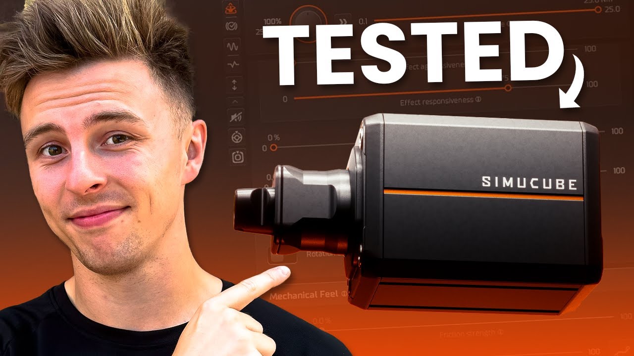 YouTube post by @Jaaames for SIMUCUBE. Caption reads: Can the SIMUCUBE 3 Improve on Perfection? |....