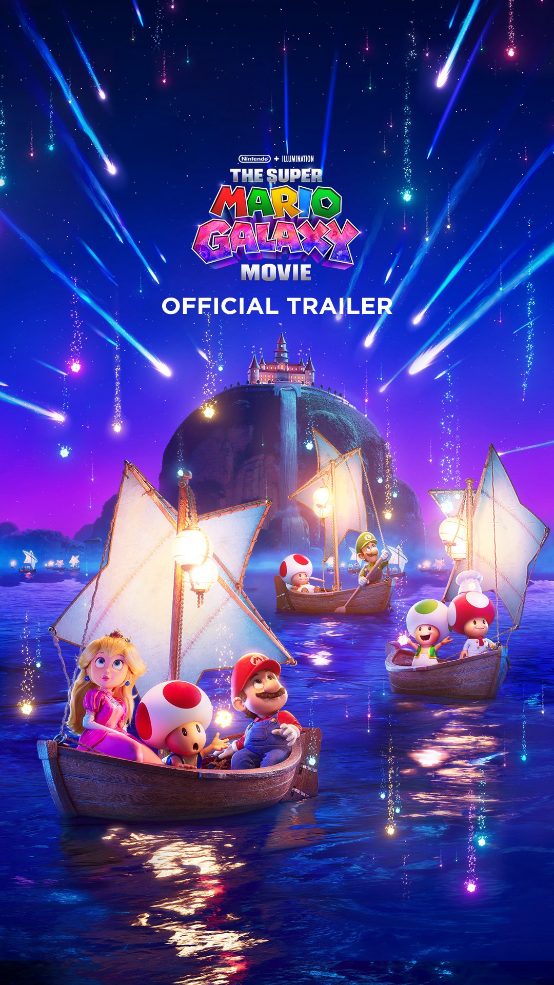 Instagram post by @illuminationent for Nintendo. Caption reads: The Galaxy awaits. The official trailer for The....