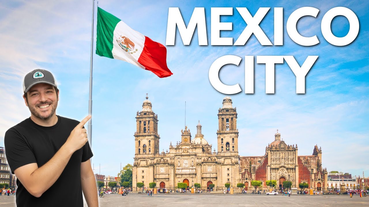 YouTube post by @ThroughMyLens for Viator. Caption reads: 2 Days in Mexico City - Pyramids, Tacos, Lucha....