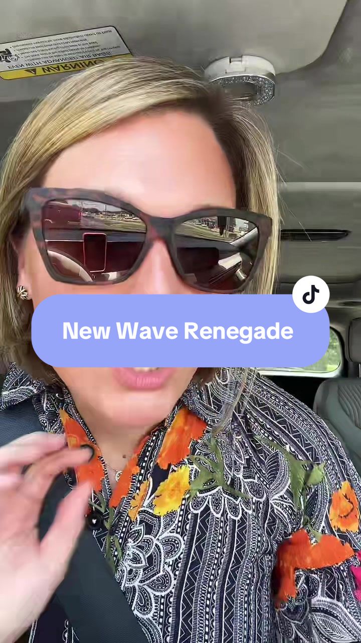 TikTok post by @katiefenstermacher for Goodr. Caption reads: Love my New Wave Renegade @goodr glasses! #goodr....
