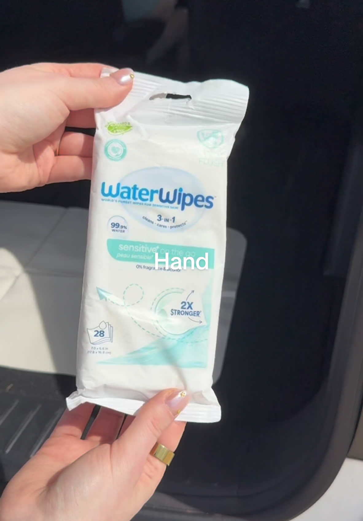 TikTok post by @jaynagloverpz for WaterWipes. Caption reads: You won’t catch us without our new essential.....