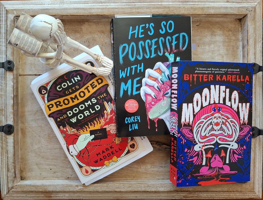 Instagram post by @shelf_ishly_lit for Hachette Book Group. Caption reads: Today’s trio is all about being charmed,....