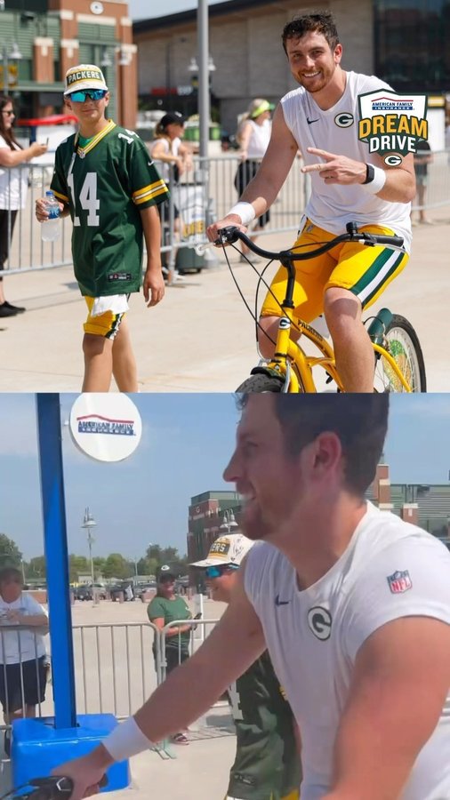 Instagram post by @seancliff14 for American Family Insurance. Caption reads: 🚲🛎️ @seancliff14 coming through on #DreamDrive!....