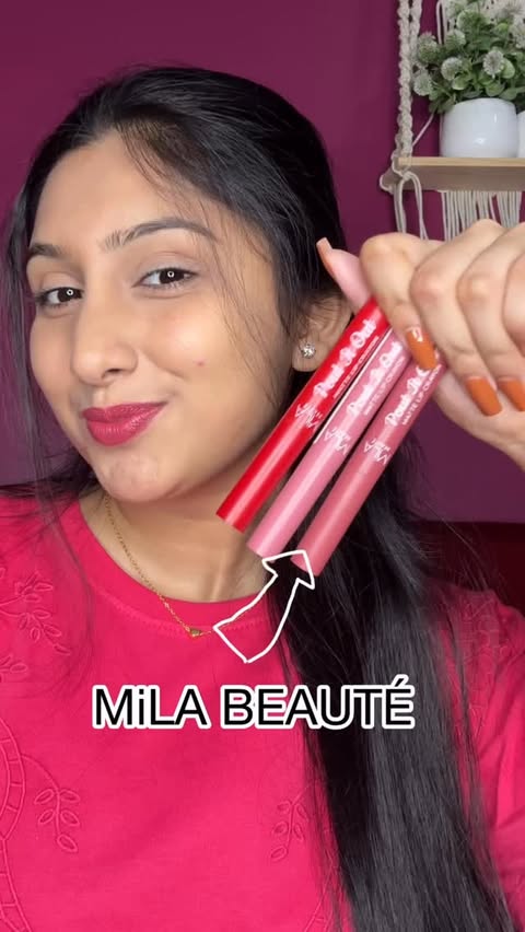 Instagram post by @digitalsketcher_shree for Mila Beauté. Caption reads: Lip Crayons you are missing😜 . . . #trending....