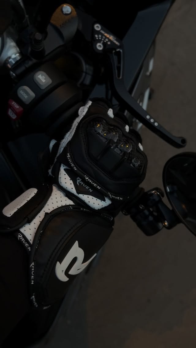 Instagram post by @mrs_s1krr for RAVEN Moto. Caption reads: My new cooperation partner @ravenmoto....