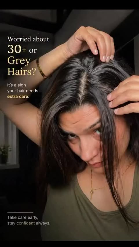 Instagram post by @kreet_randhawa for Indus Valley Organic Beauty. Caption reads: Grey hair colouring doesn't have to mean....