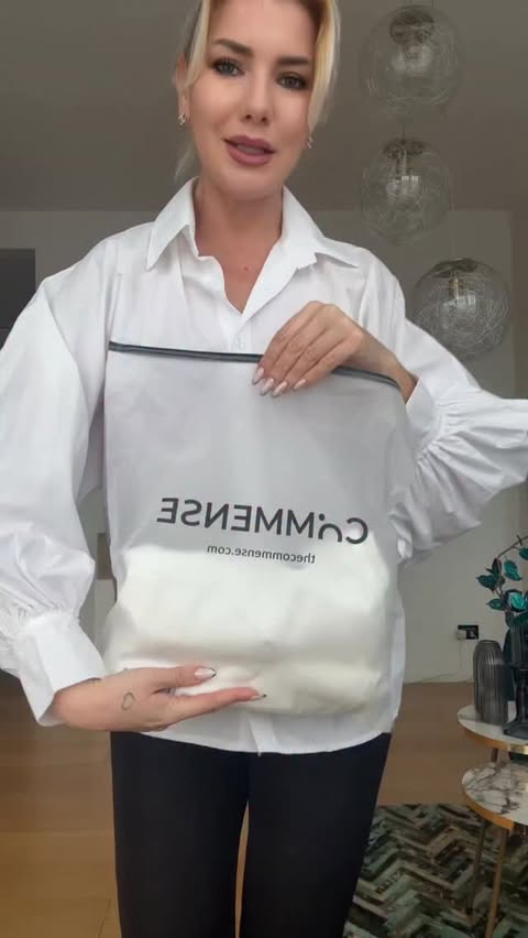 Instagram post by an influencer for Commense. Caption reads: [...] me a white long skirt from....