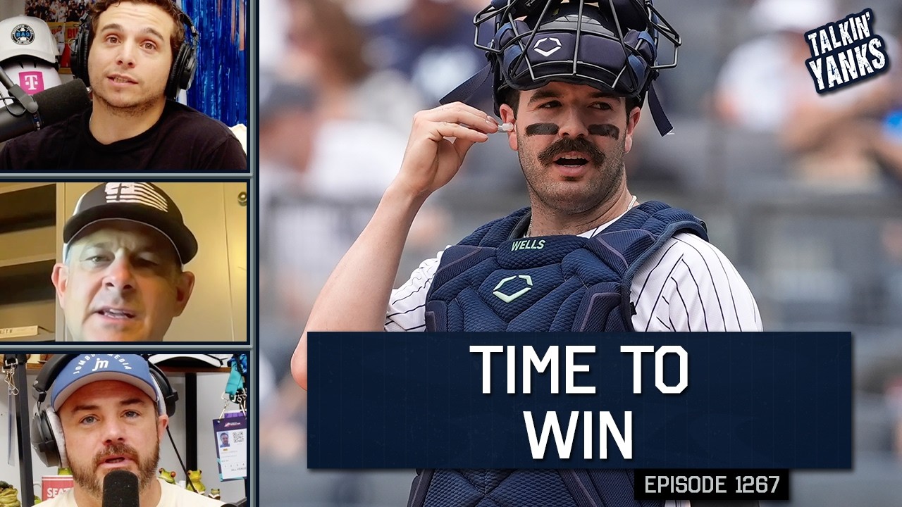 YouTube post by @TalkinYanks for Shady Rays. Caption reads: Aaron Boone Discusses Devin Williams and the....