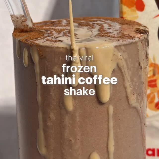 Instagram post by @seriousfoodfetish for Planet Oat. Caption reads: Frozen Tahini Coffee Shake
 
•Follow....