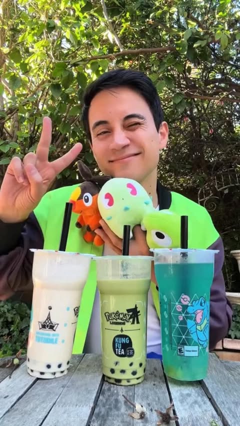 Instagram post by @olliecosplays for Kung Fu Tea. Caption reads: Calling all Trainers! @kungfuteausa, @pokemon, and....