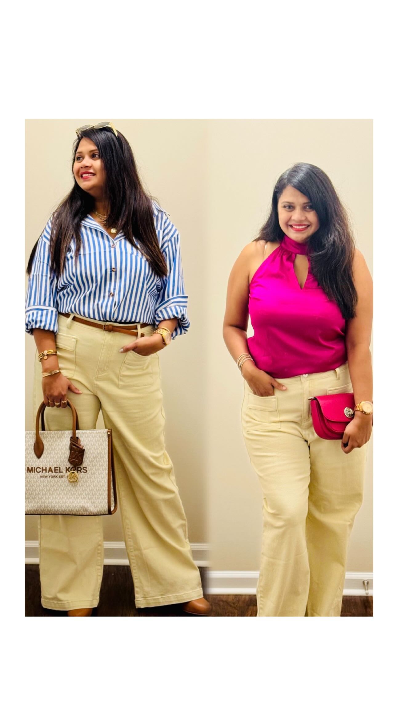 Instagram post by @jayashreemore2016 for Genleck. Caption reads: [...] Chic 💃: Wide-leg jeans from @genleck....