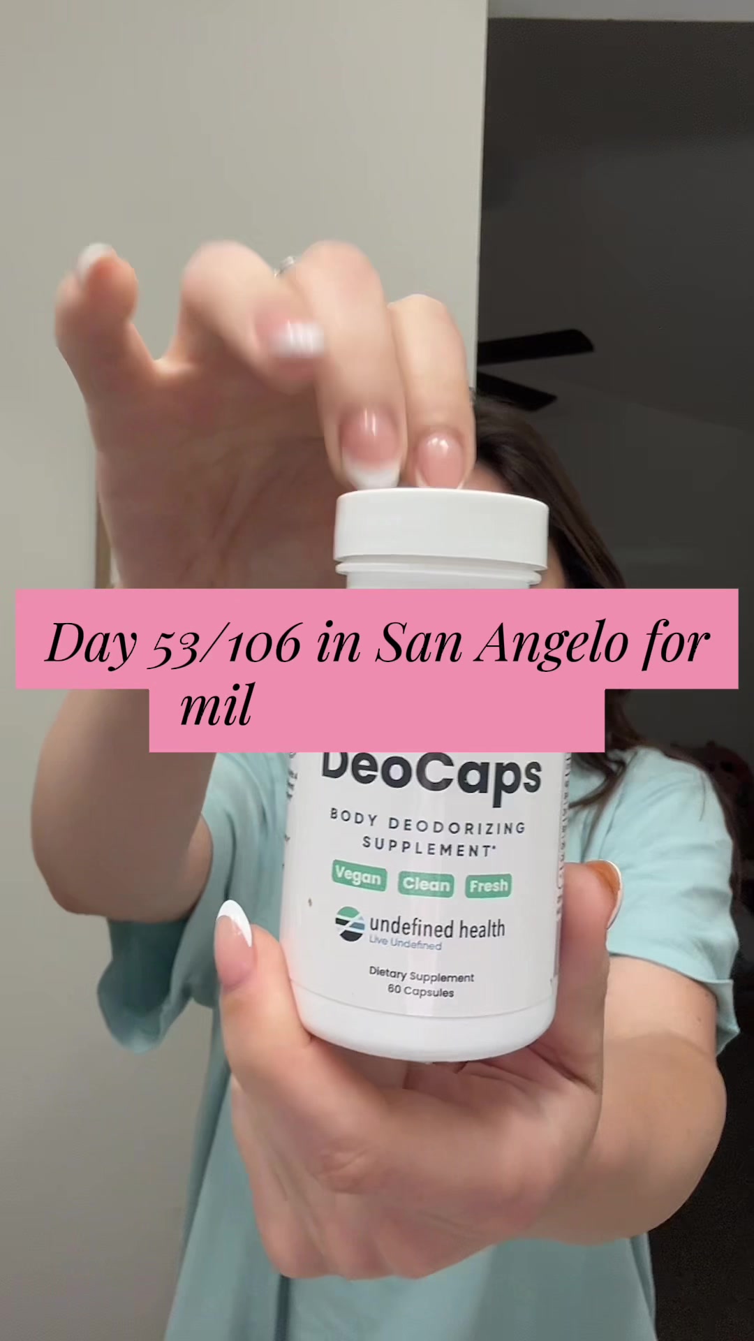 TikTok post by @ewashburn for Boka. Caption reads: [...] #military #grwm #morningroutine @Boka Oral....